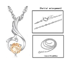 Collar De Titanio Con Baño De Platino Y Forma De Fénix Para Mujer De Excelente Calidad