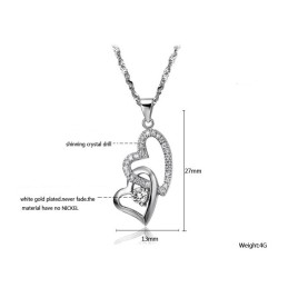 Collar De Titanio Con Baño De Platino Y Forma De Corazón Para Mujer, La Reina De La Calidad