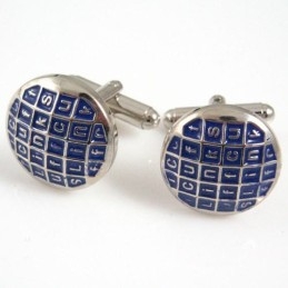 Gemelos Redondos Chapados En Titanio Y Ip Azul
