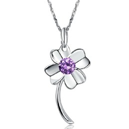 Collar De Titanio Con Baño De Platino Y Forma De Trébol Para Mujer, Duradero Y De Uso Frecuente.