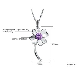 Collar De Titanio Con Baño De Platino Y Forma De Trébol Para Mujer, Duradero Y De Uso Frecuente.