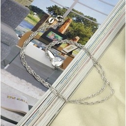 Collar De Titanio Con Baño De Platino Y Diamantes Para Mujer, Fácil De Usar