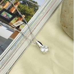 Collar De Titanio Con Baño De Platino Y Diamantes Para Mujer, Fácil De Usar