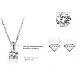 Collar De Titanio Con Baño De Platino Y Diamantes Para Mujer, Fácil De Usar