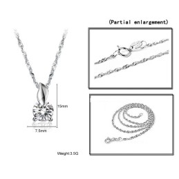 Collar De Titanio Con Baño De Platino Y Diamantes Para Mujer, Fácil De Usar