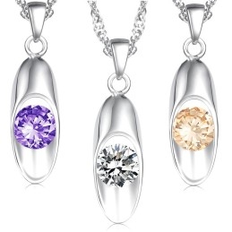 Collar De Titanio Con Baño De Platino Y Diamantes Para Mujer, Con Calidad Y Cantidad Garantizadas