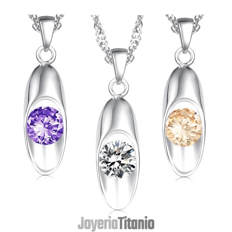 Collar De Titanio Con Baño De Platino Y Diamantes Para Mujer, Con Calidad Y Cantidad Garantizadas