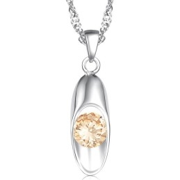Collar De Titanio Con Baño De Platino Y Diamantes Para Mujer, Con Calidad Y Cantidad Garantizadas