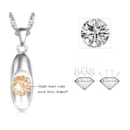 Collar De Titanio Con Baño De Platino Y Diamantes Para Mujer, Con Calidad Y Cantidad Garantizadas