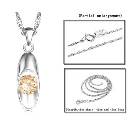 Collar De Titanio Con Baño De Platino Y Diamantes Para Mujer, Con Calidad Y Cantidad Garantizadas