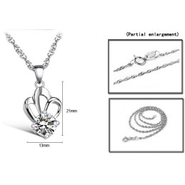 Collar De Titanio Con Baño De Platino Y Diamantes De Imitación, Hipoalergénico Y Fácil De Usar Para Mujeres.