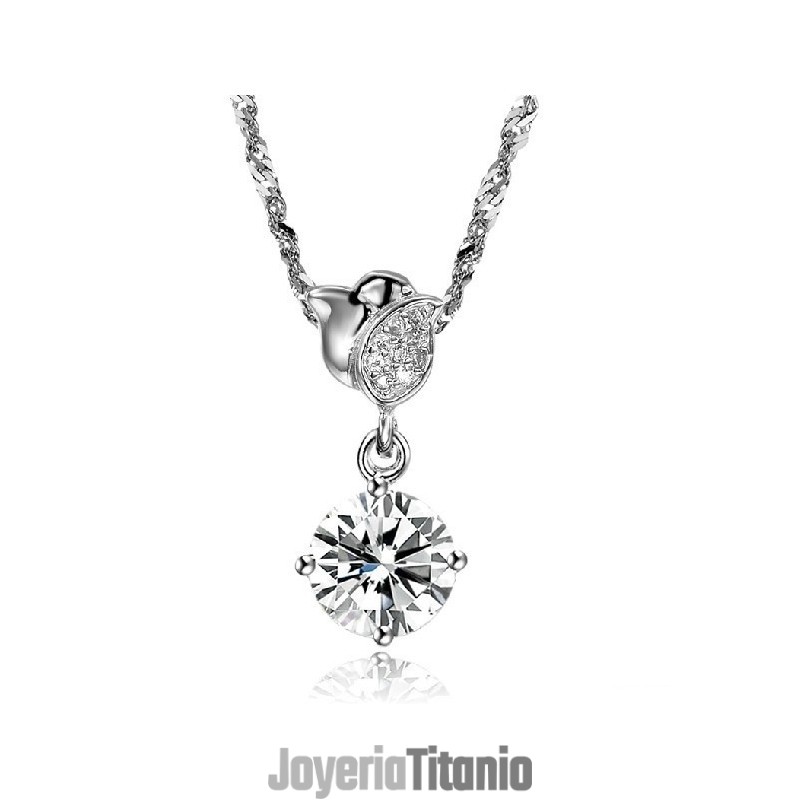 Collar De Titanio Con Baño De Platino Y Diamantes De Imitación En Forma De Rosa Para Mujer De La Reina De La Calidad Collar De Titanio Con Baño De Platino Y Diamantes De Imitación En Forma De Rosa Para Mujer De La Reina De La Calidad