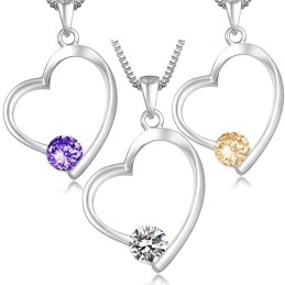 Collar De Titanio Con Baño De Platino Y Diamantes Para Mujer.