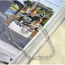 Collar De Titanio Con Baño De Platino Y Diamantes Para Mujer, Con Calidad Y Cantidad Garantizadas