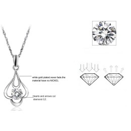 Collar De Titanio Con Baño De Platino Y Diamantes Para Mujer, Con Calidad Y Cantidad Garantizadas