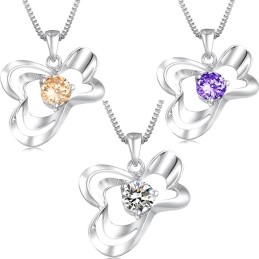Collar De Titanio Con Baño De Platino Y Diamantes Para Mujer De Excelente Calidad.