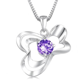 Collar De Titanio Con Baño De Platino Y Diamantes Para Mujer De Excelente Calidad.