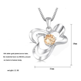 Collar De Titanio Con Baño De Platino Y Diamantes Para Mujer De Excelente Calidad.