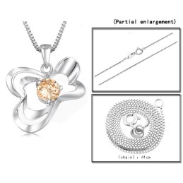 Collar De Titanio Con Baño De Platino Y Diamantes Para Mujer De Excelente Calidad.