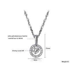 Collar De Titanio Con Baño De Platino Para Mujer, La Reina De La Calidad