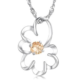 Collar De Titanio Con Baño De Platino Morado Y Diamantes Para Mujer.
