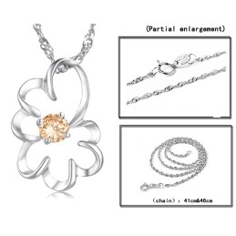 Collar De Titanio Con Baño De Platino Morado Y Diamantes Para Mujer.