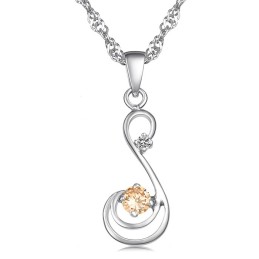 Collar De Titanio Con Baño De Platino Y Diamantes Para Mujer, Con Calidad Y Cantidad Garantizadas