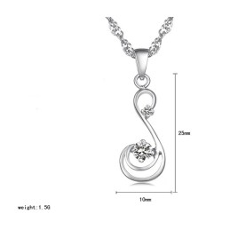 Collar De Titanio Con Baño De Platino Y Diamantes Para Mujer, Con Calidad Y Cantidad Garantizadas
