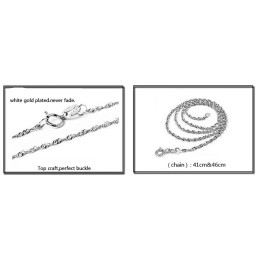 Collar De Titanio Con Baño De Platino Y Diseño De Corazón Para Mujer, Completo En Especificaciones