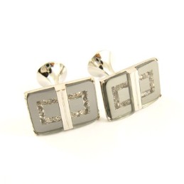 Gemelos Oblongos De Titanio Con Diamantes