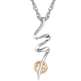 Conocido Por Su Excelente Calidad: Collar De Titanio Con Baño De Platino Y Diamantes Para Mujer.