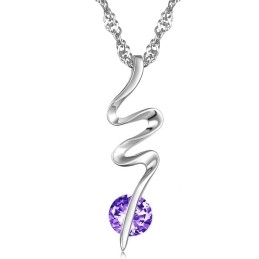 Conocido Por Su Excelente Calidad: Collar De Titanio Con Baño De Platino Y Diamantes Para Mujer.