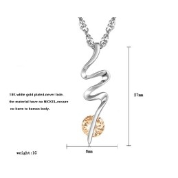 Conocido Por Su Excelente Calidad: Collar De Titanio Con Baño De Platino Y Diamantes Para Mujer.