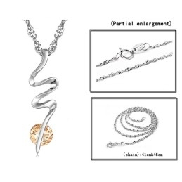 Conocido Por Su Excelente Calidad: Collar De Titanio Con Baño De Platino Y Diamantes Para Mujer.