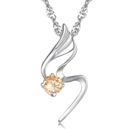 Collar De Titanio Con Baño De Platino Y Diamantes Para Mujer, De Calidad Confiable.