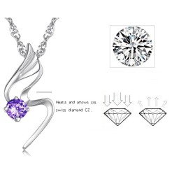 Collar De Titanio Con Baño De Platino Y Diamantes Para Mujer, De Calidad Confiable.