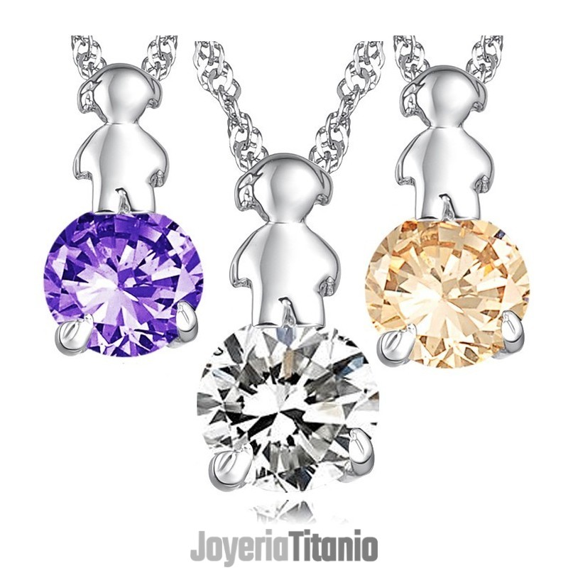 Collar De Titanio Con Baño De Platino Y Diamantes Para Mujer, Duradero Y De Uso Frecuente. Collar De Titanio Con Baño De Platino Y Diamantes Para Mujer, Duradero Y De Uso Frecuente.