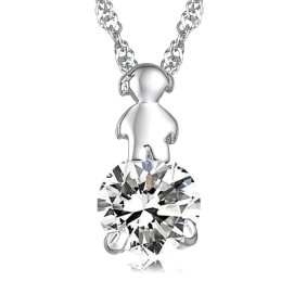 Collar De Titanio Con Baño De Platino Y Diamantes Para Mujer, Duradero Y De Uso Frecuente.