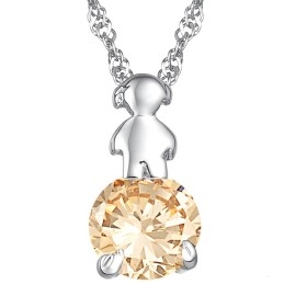 Collar De Titanio Con Baño De Platino Y Diamantes Para Mujer, Duradero Y De Uso Frecuente.