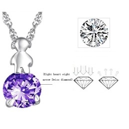 Collar De Titanio Con Baño De Platino Y Diamantes Para Mujer, Duradero Y De Uso Frecuente.