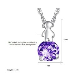 Collar De Titanio Con Baño De Platino Y Diamantes Para Mujer, Duradero Y De Uso Frecuente.