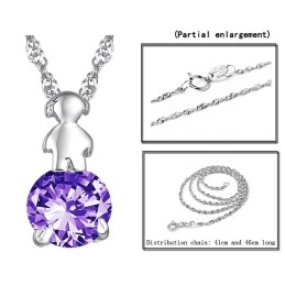Collar De Titanio Con Baño De Platino Y Diamantes Para Mujer, Duradero Y De Uso Frecuente.
