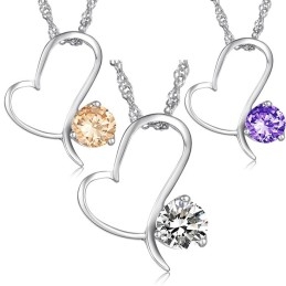 Collar De Titanio Con Baño De Platino Y Diamantes De Alta Calidad Para Mujer.
