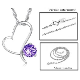 Collar De Titanio Con Baño De Platino Y Diamantes De Alta Calidad Para Mujer.