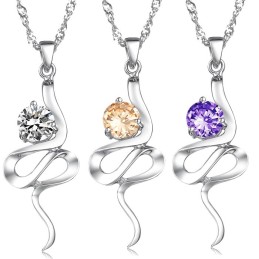Collar De Titanio Con Baño De Platino Morado Y Diamantes De Imitación Para Mujer De Gran Reputación.
