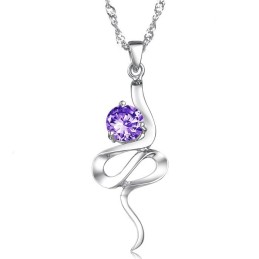 Collar De Titanio Con Baño De Platino Morado Y Diamantes De Imitación Para Mujer De Gran Reputación.