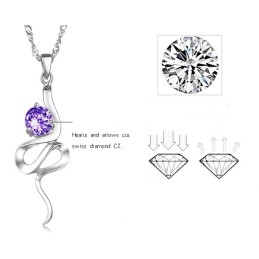 Collar De Titanio Con Baño De Platino Morado Y Diamantes De Imitación Para Mujer De Gran Reputación.