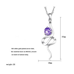 Collar De Titanio Con Baño De Platino Morado Y Diamantes De Imitación Para Mujer De Gran Reputación.
