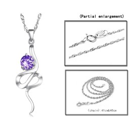 Collar De Titanio Con Baño De Platino Morado Y Diamantes De Imitación Para Mujer De Gran Reputación.