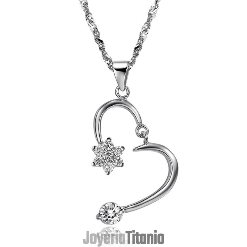 Collar De Titanio Con Baño De Platino Y Diamantes De Imitación Para Mujer, Con Calidad Y Cantidad Garantizadas. Collar De Titanio Con Baño De Platino Y Diamantes De Imitación Para Mujer, Con Calidad Y Cantidad Garantizadas.